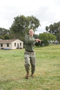 Grenade-throwing practice with an inert grenade